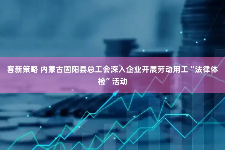 客新策略 内蒙古固阳县总工会深入企业开展劳动用工“法律体检”活动